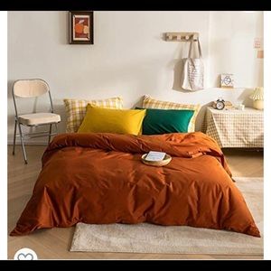 Rust orange queen duvet cover no pillow shams